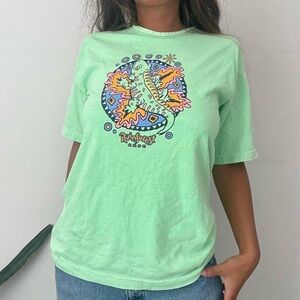 90s Deadstock Neon Green Rainforest Cafe T-Shirt